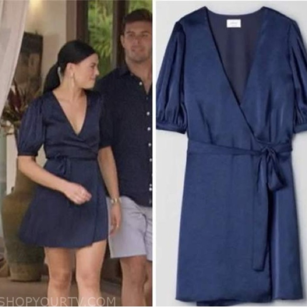 Aritzia Wilfred Lune Satin Wrap Dress